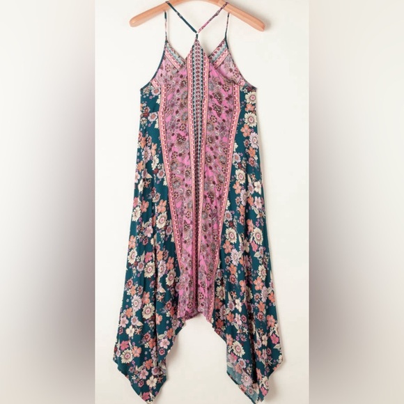 Pink Bohemian Floral Patchwork Sundress - Picture 3 of 6